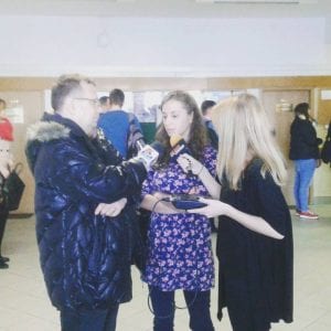 Eunika Chojecka z dziennikarzami
